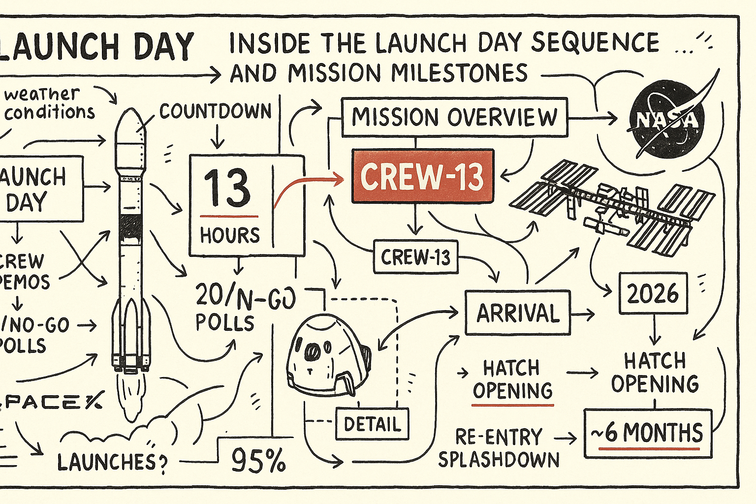 Crew-13: Inside the Launch Day Sequence and Mission Milestones
