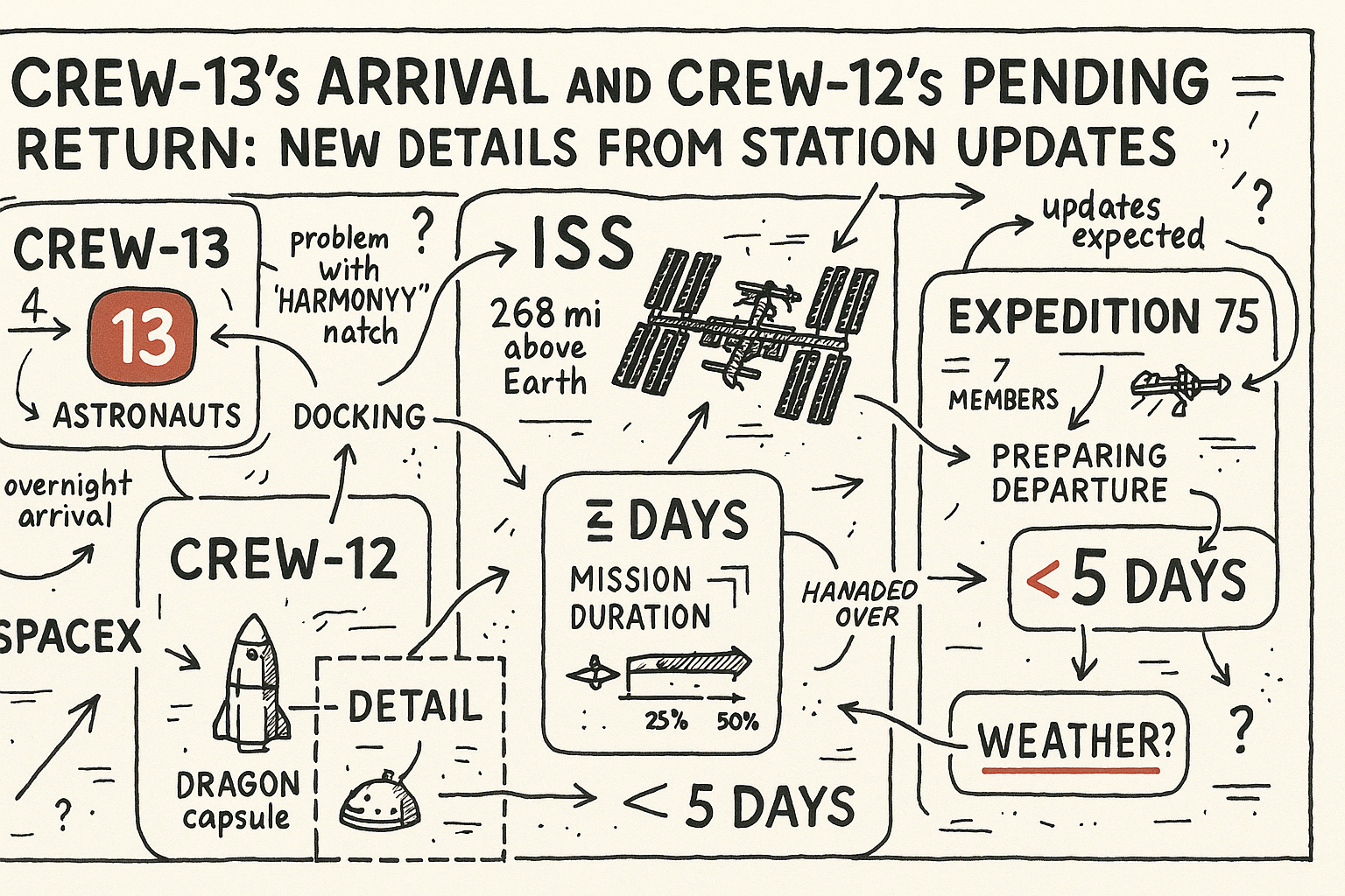 Crew-13’s Arrival and Crew-12’s Pending Return: New Details from Station Updates
