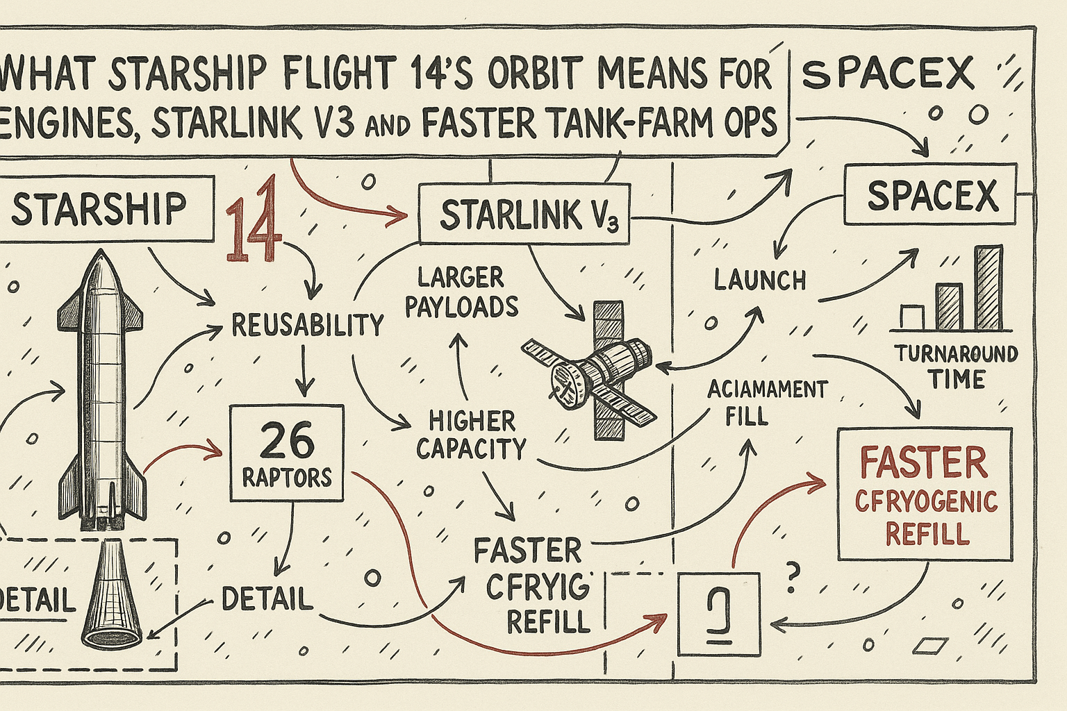 What Starship Flight 14’s Orbit Means for SpaceX: Engines, Starlink V3 and Faster Tank-Farm Ops