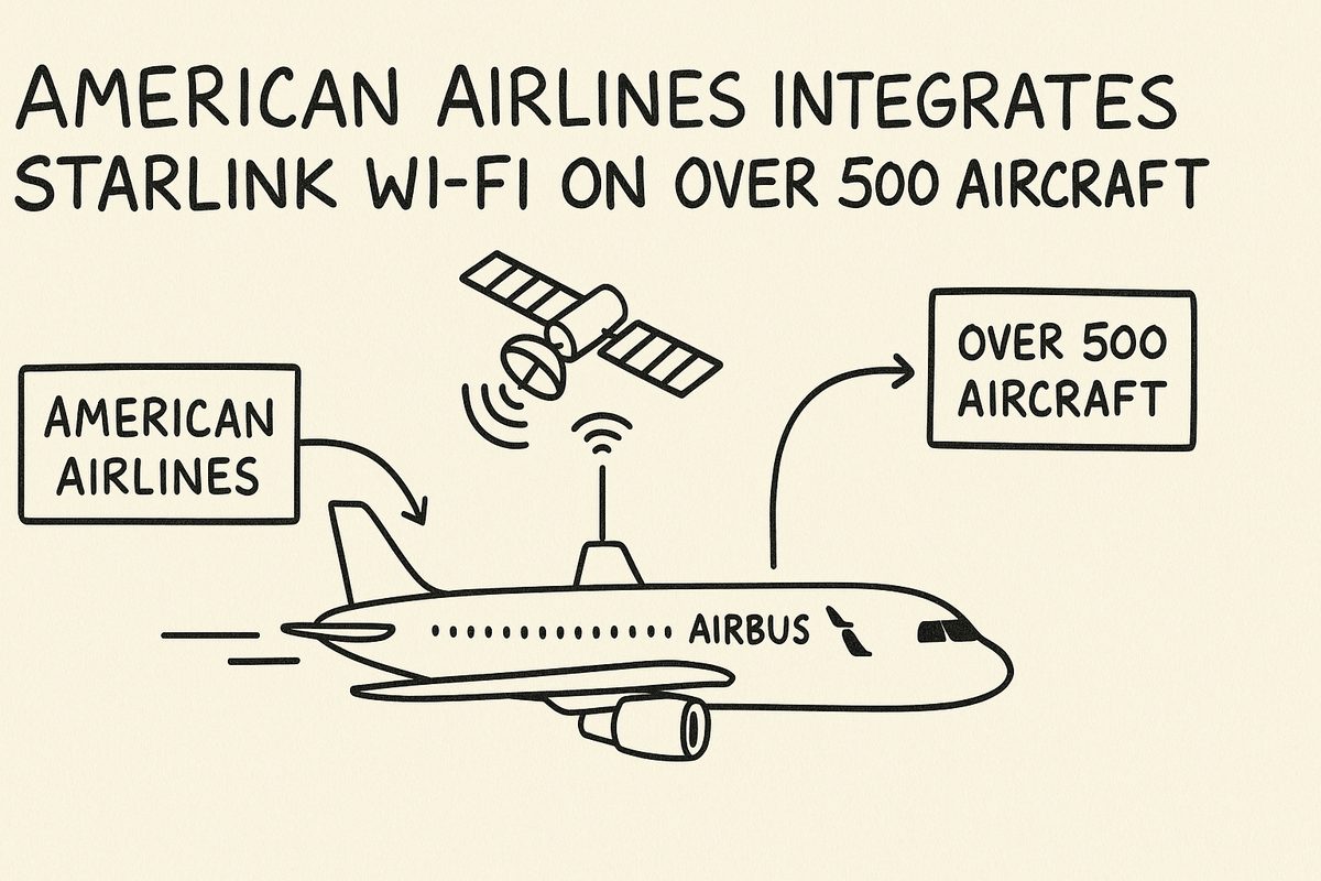 American Airlines Integrates Starlink Wi-Fi on Over 500 Aircraft