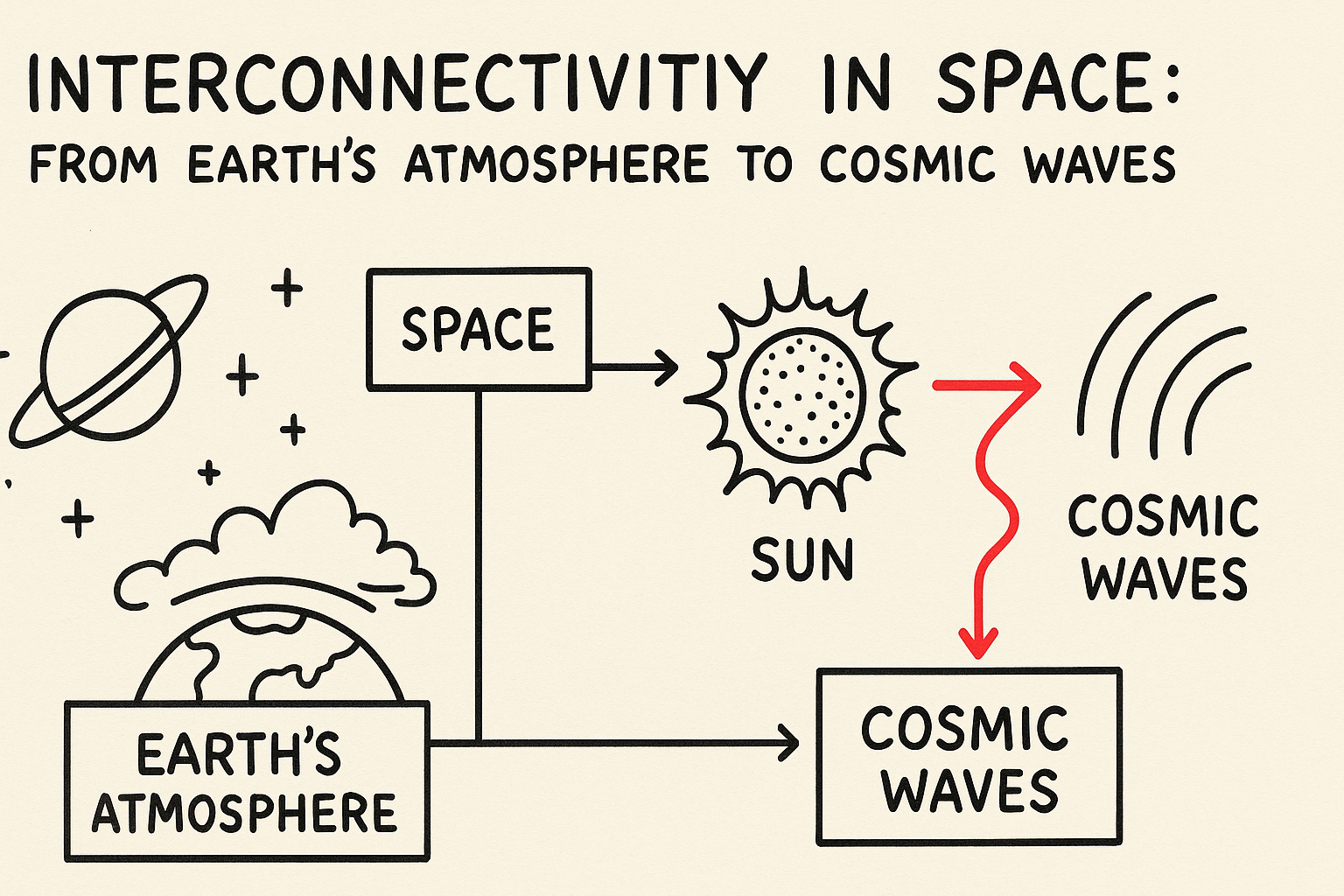 Interconnectivity in Space: From Earth's Atmosphere to Cosmic Waves