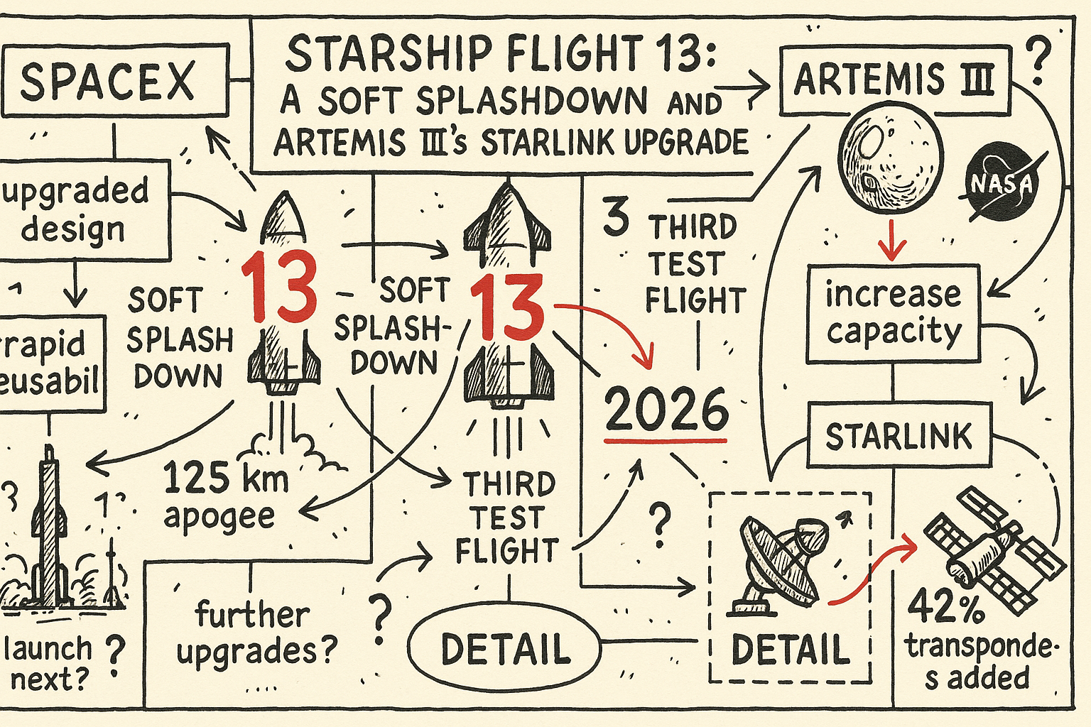 Starship Flight 13: A Soft Splashdown and Artemis III's Starlink Upgrade