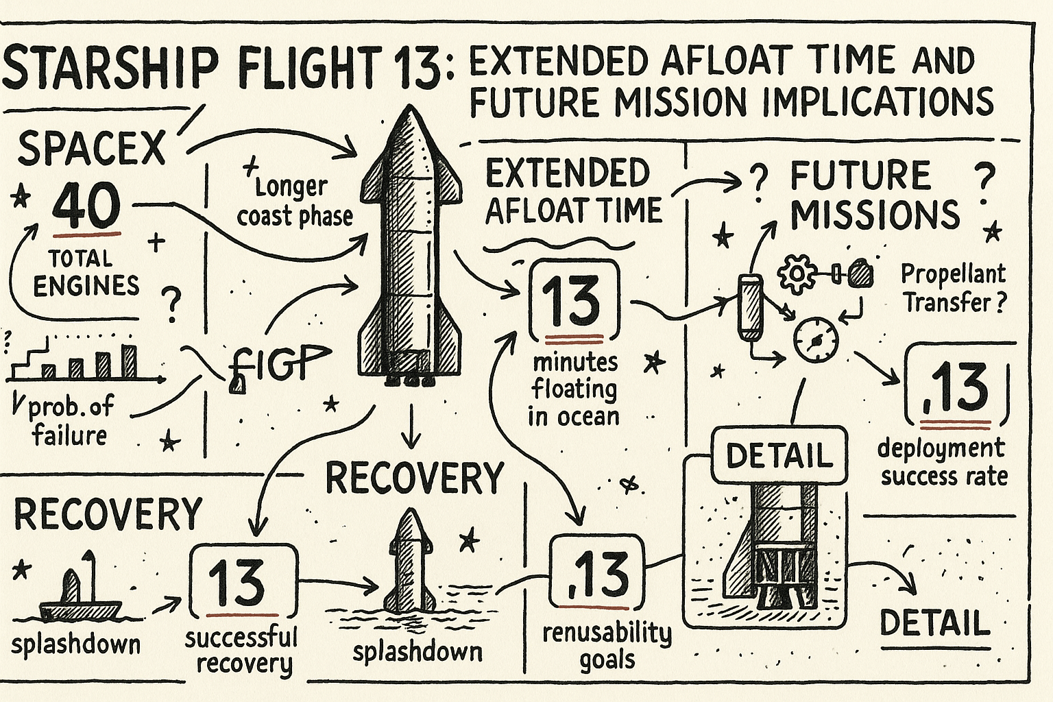 Starship Flight 13: Extended Afloat Time and Future Mission Implications