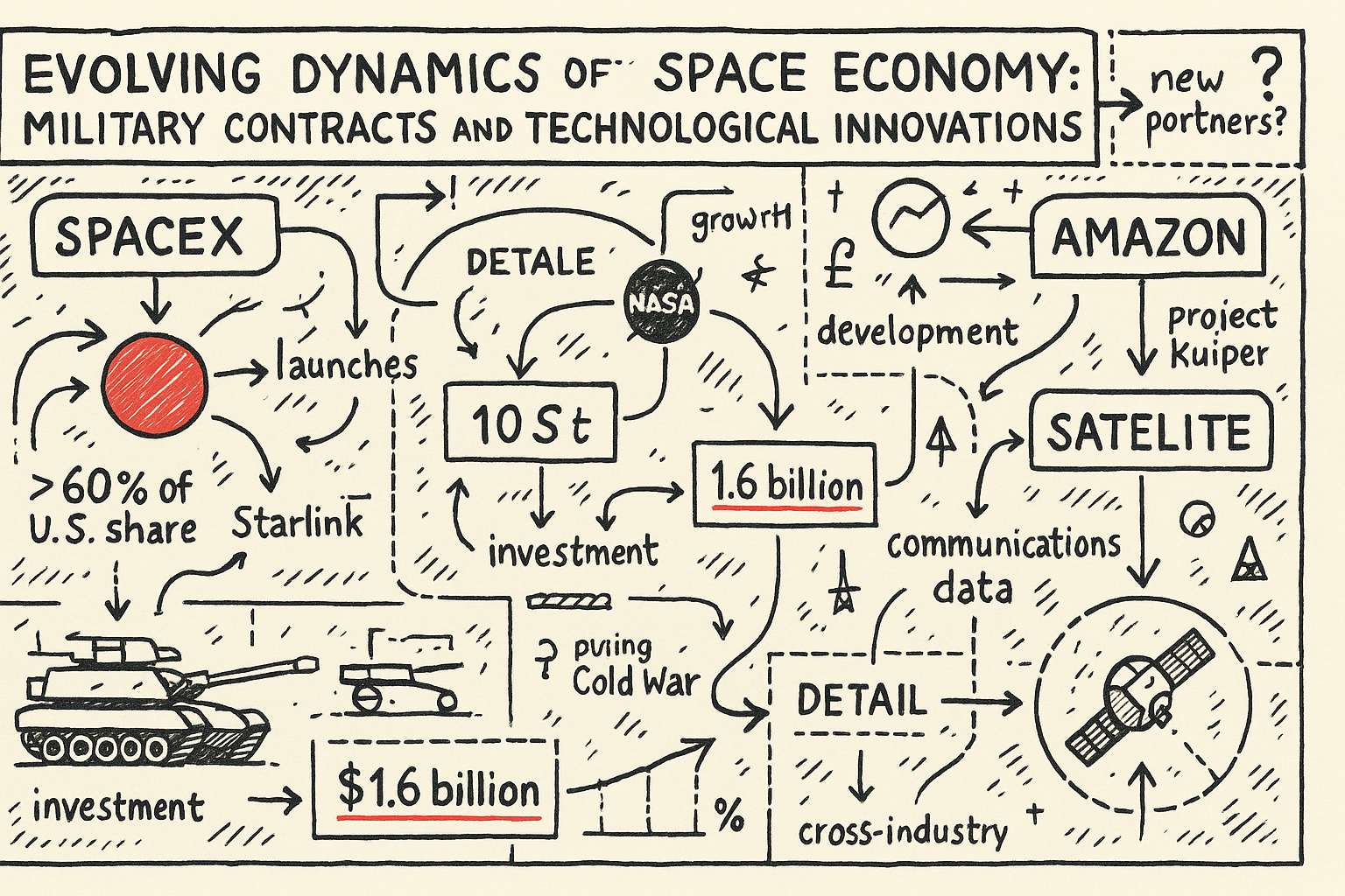 Evolving Dynamics of the Space Economy: Military Contracts and Technological Innovations