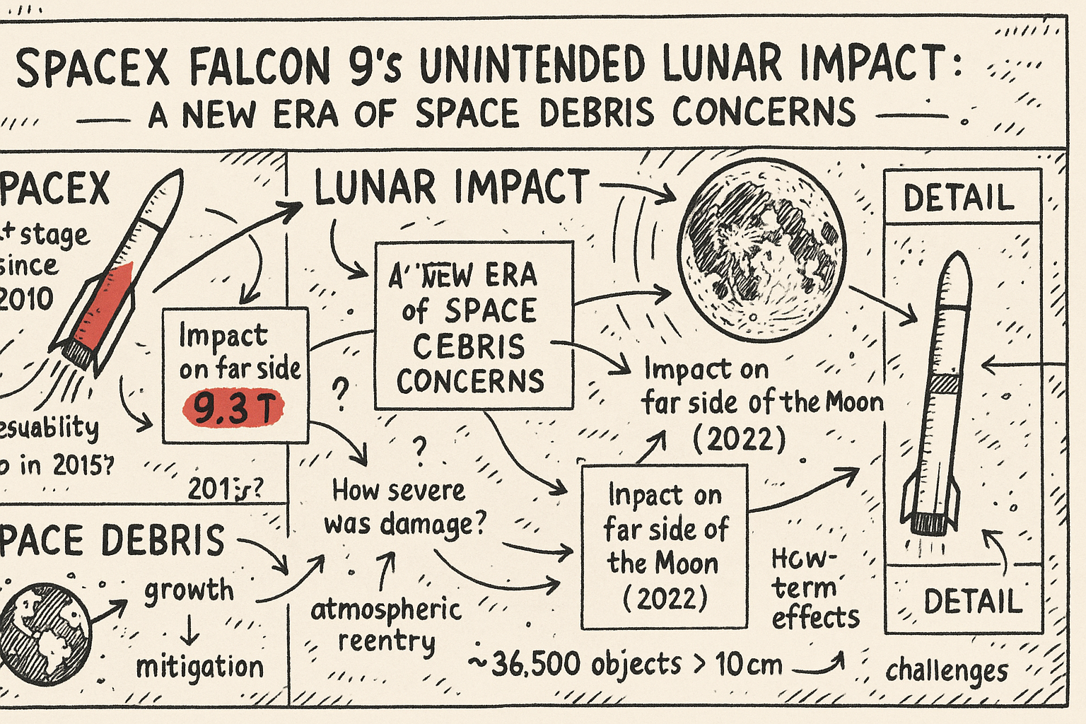SpaceX Falcon 9's Unintended Lunar Impact: A New Era of Space Debris Concerns
