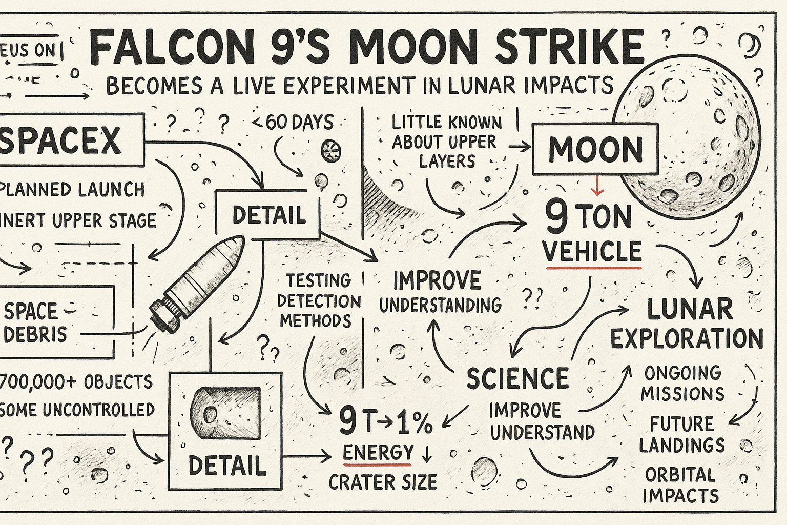 Falcon 9's Moon Strike Becomes a Live Experiment in Lunar Impacts