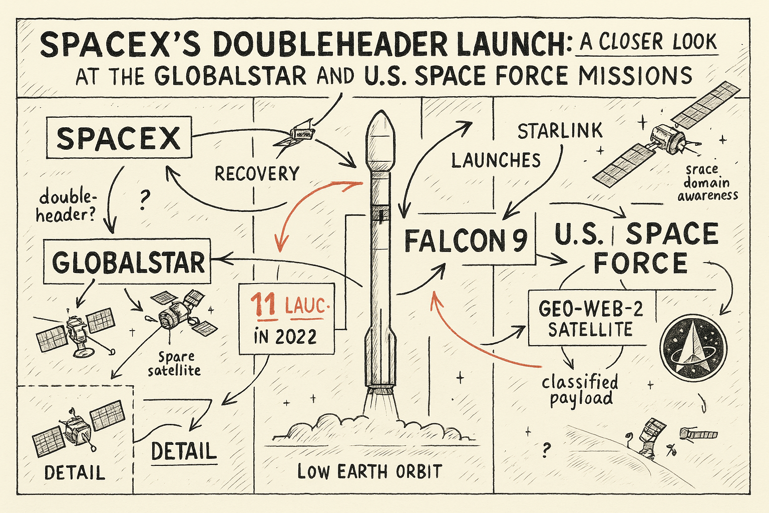 SpaceX's Doubleheader Launch: A Closer Look at the Globalstar and U.S. Space Force Missions