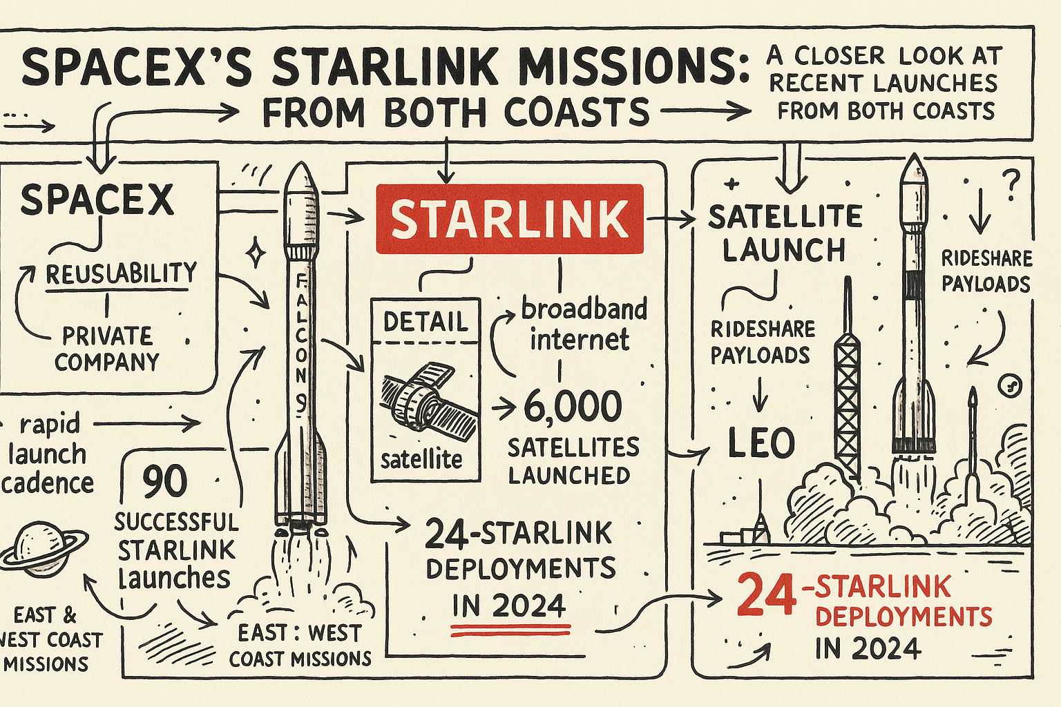 SpaceX's Starlink Missions: A Closer Look at Recent Launches from Both Coasts