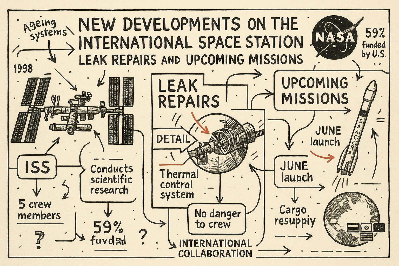 New Developments on the International Space Station: Leak Repairs and Upcoming Missions