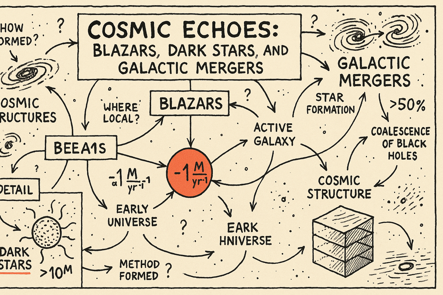 Cosmic Echoes: Blazars, Dark Stars, and Galactic Mergers