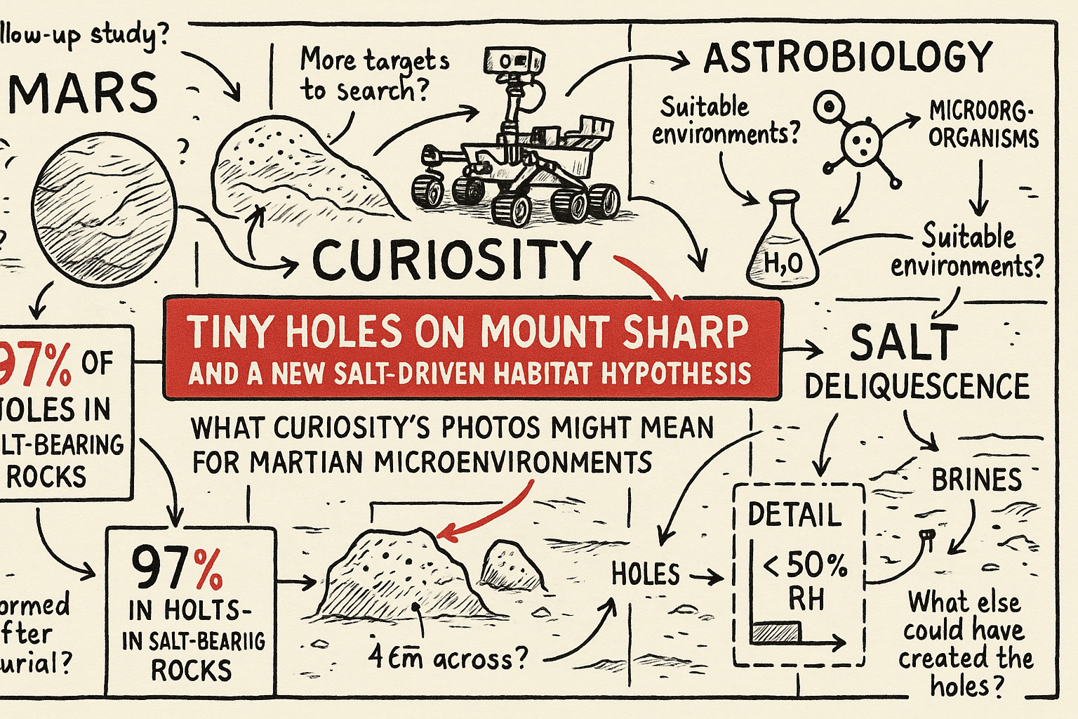 Tiny Holes on Mount Sharp and a New Salt-Driven Habitat Hypothesis: What Curiosity’s Photos Might Mean for Martian Microenvironments