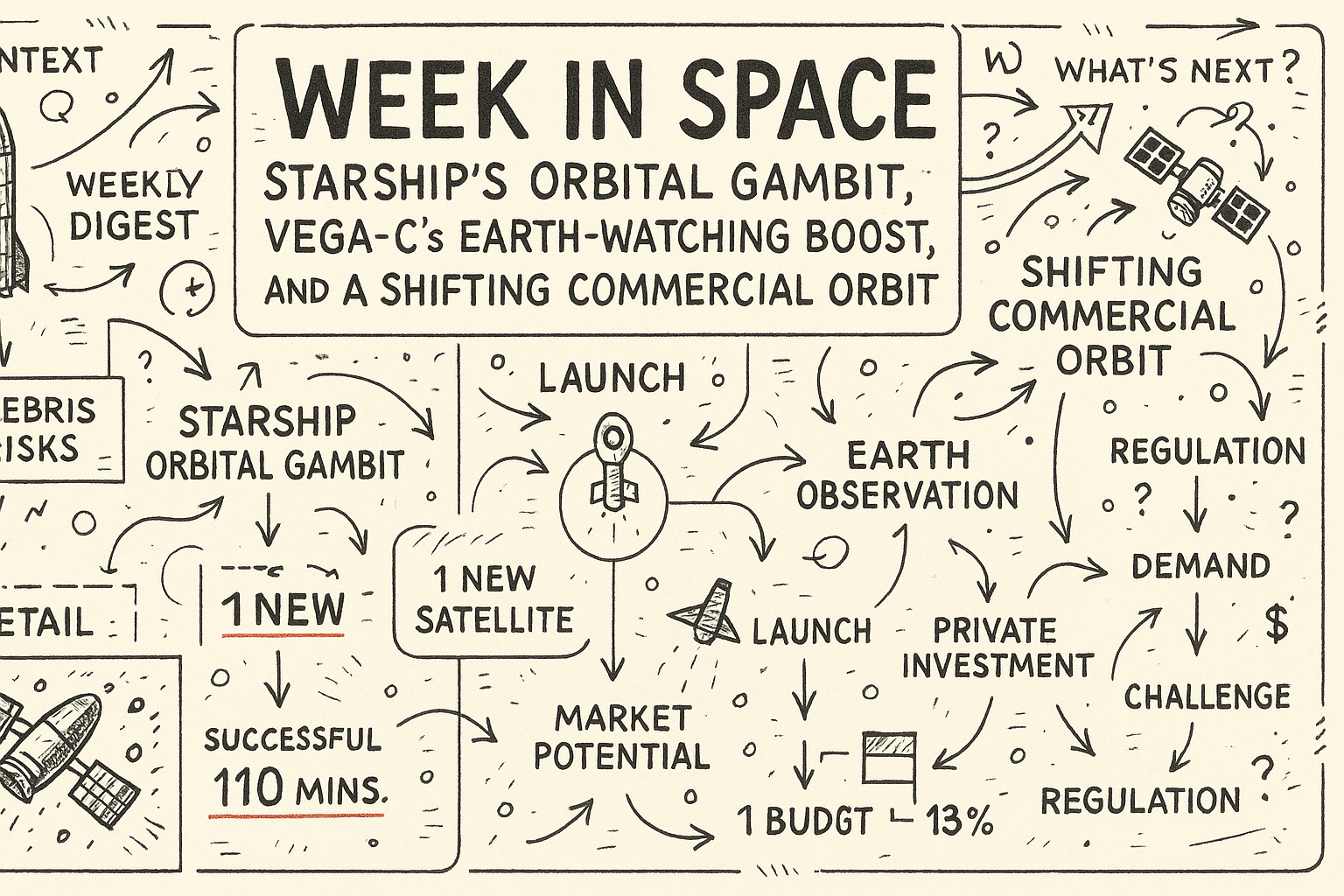 Week in Space: Starship’s Orbital Gambit, Vega‑C’s Earth‑watching Boost, and a Shifting Commercial Orbit