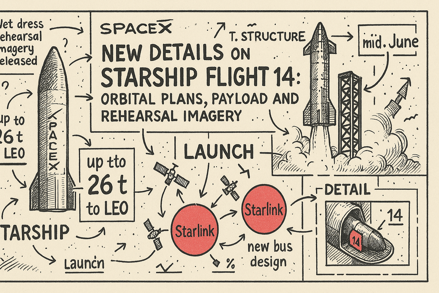 New Details on Starship Flight 14: Orbital Plans, Payload and Rehearsal Imagery